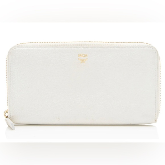 MCM Handbags - MCM White Zip Wallet Fontanellas Park Ave Milla Leather